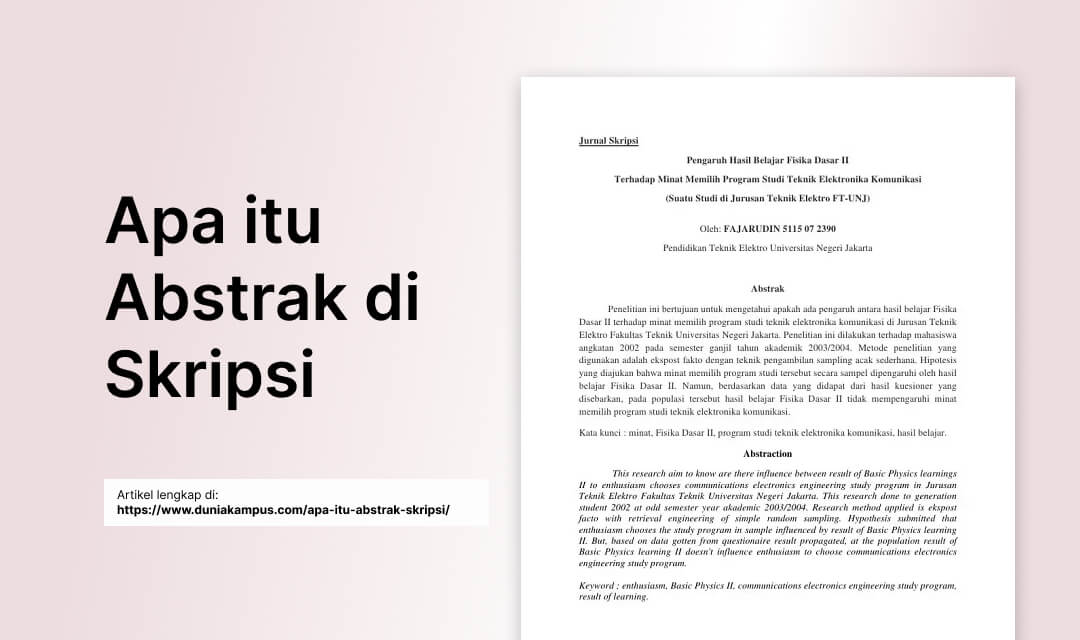 Apa Itu Abstrak Skripsi Pengertian Jumlah Kata Dan Faq Lain Dunia