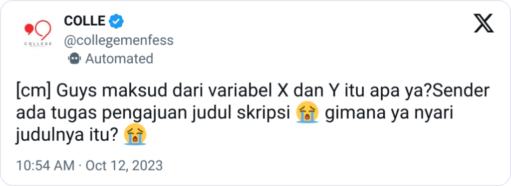 Apa itu variabel X dan Y